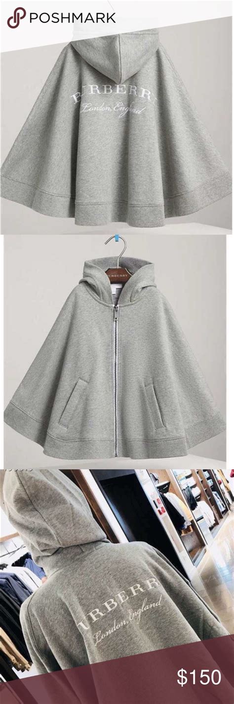 burberry grey cape coat|authentic burberry poncho.